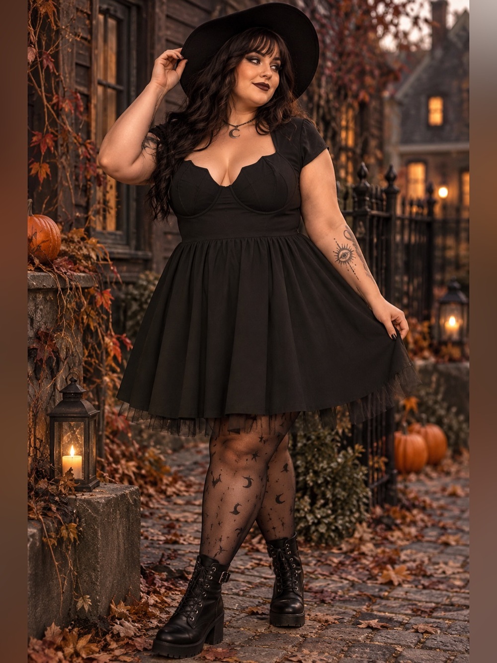 Killstar Black Goth Ghoul Short Skater Dress 3XL Witchy Halloween
